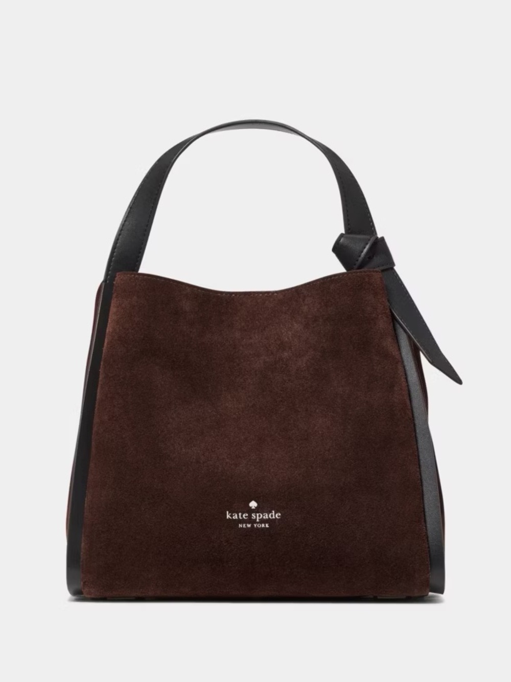 ♠️Kate Spade Knott Suede Mixed Media Medium Carryall Bag, Hot Fudge Brown NWT